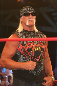 The long and short of it. Wrestler Hulk Hogan brings dwarfs to late night match in Beaumont "gentleman's club.'